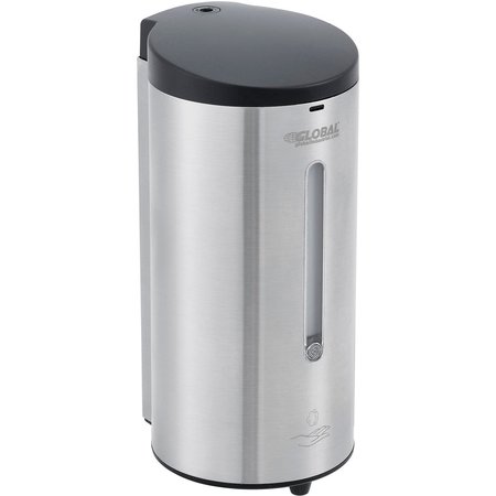 GLOBAL INDUSTRIAL Automatic Foam Soap/Sanitizer Dispenser, 700 ml, Stainless Steel 641521